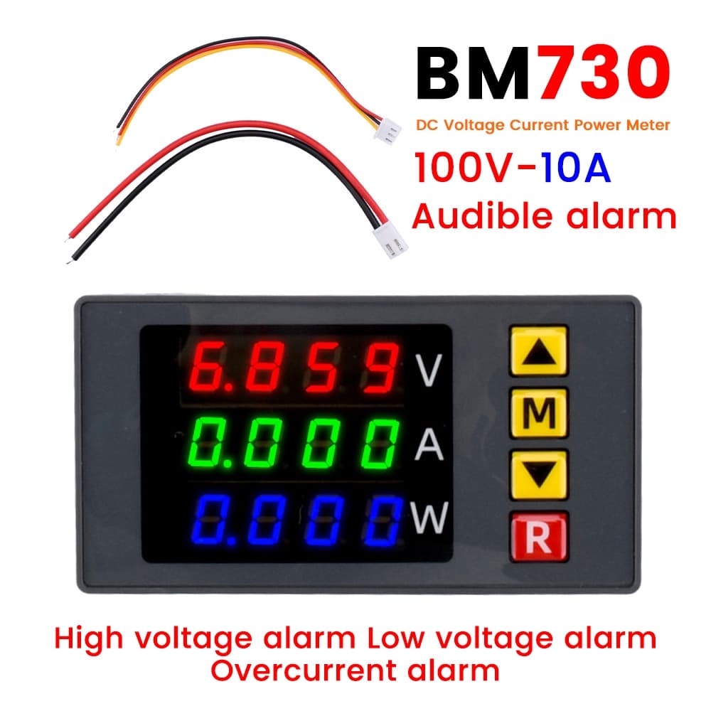 VOKTTA 1000W Voltímetro Digital Amperímetro De Corrente Detector De Tensão DC 0-100V 10A