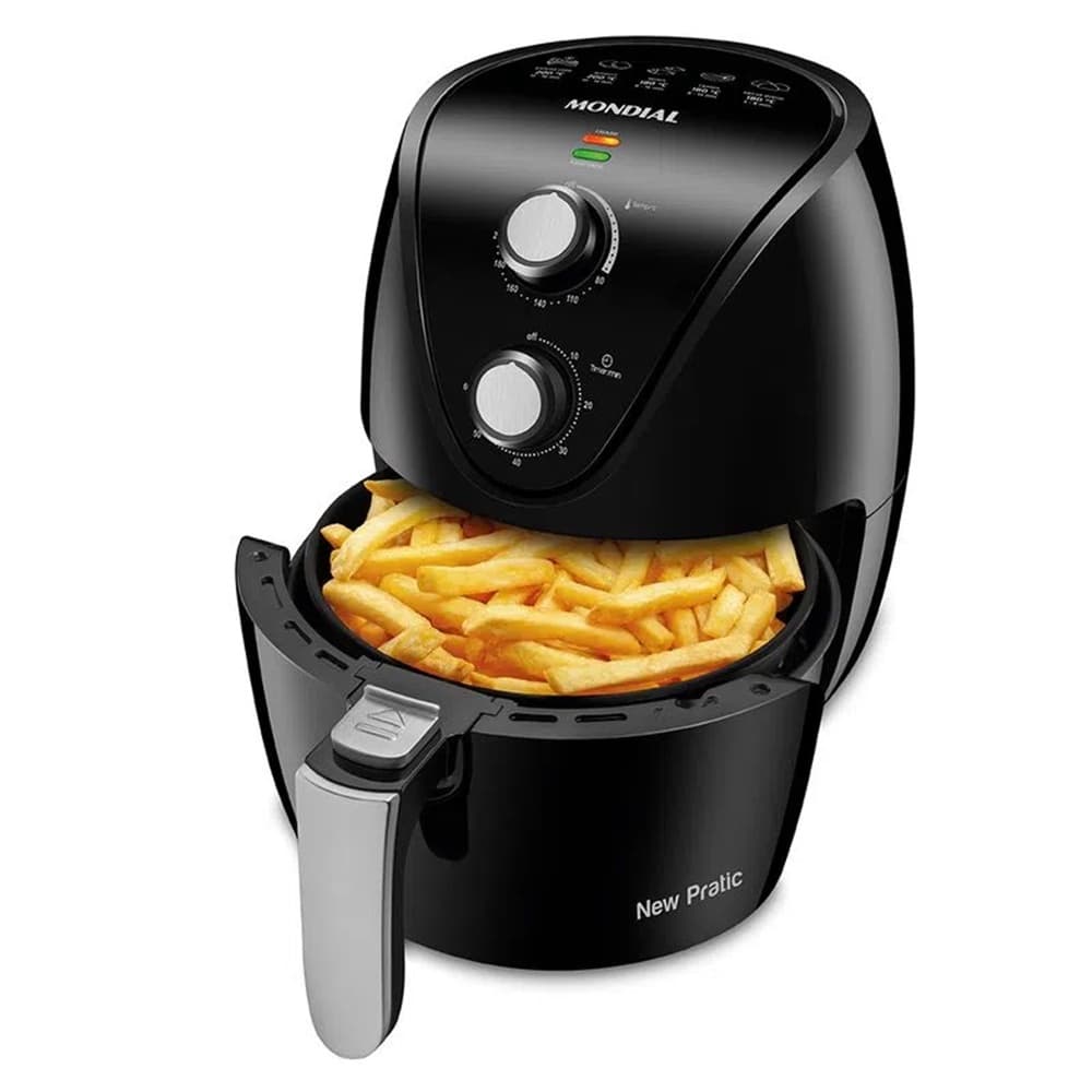 Fritadeira Elétrica Air Fryer Sem Óleo Antiaderente 3,5 Litros 1500W AF-31 127V Preta Mondial