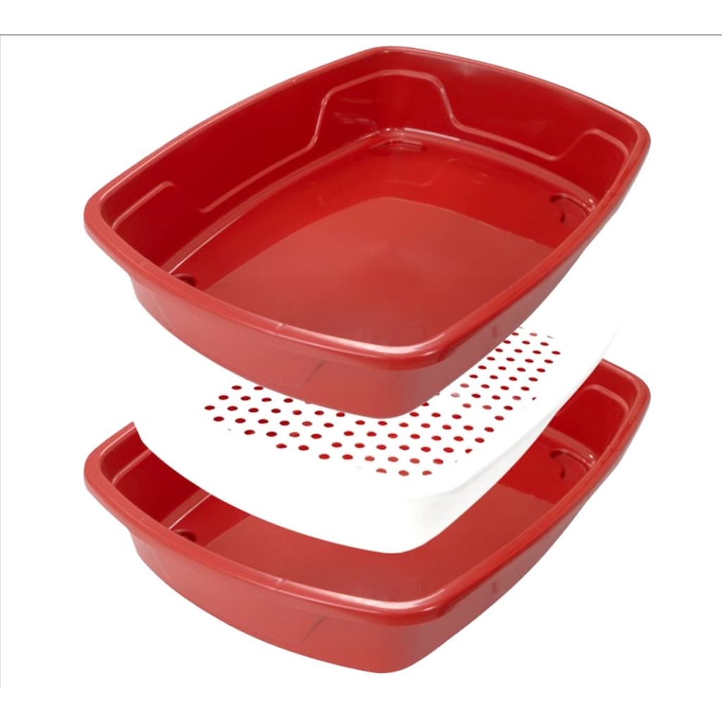 Caixa De Areia Para Gatos Furba Bandeja Higiênica Sanitária Kit 3 peças
