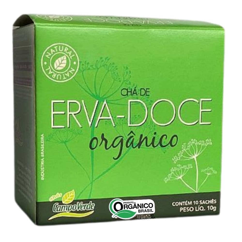 Erva Doce Funcho Chá Orgânico Campo Verde 10 sachês