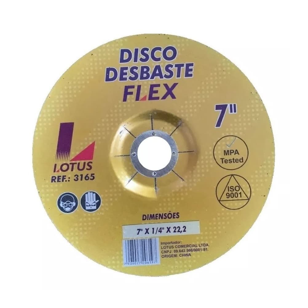 5 Discos Desbaste Metal Ferro - 7 Polegadas