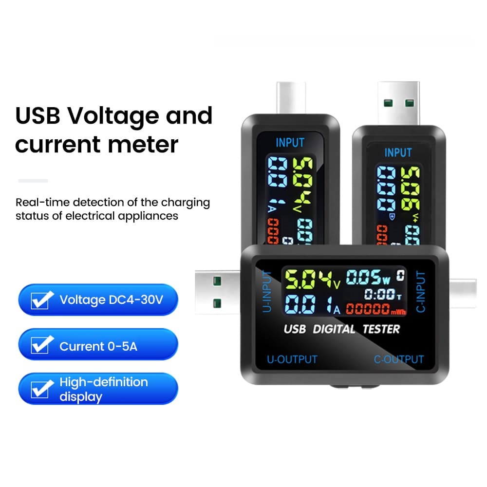 DIYMORE DC 4.5 ~ 36V multifuncional display digital testador de corrente e tensão detector de interface de carregamento