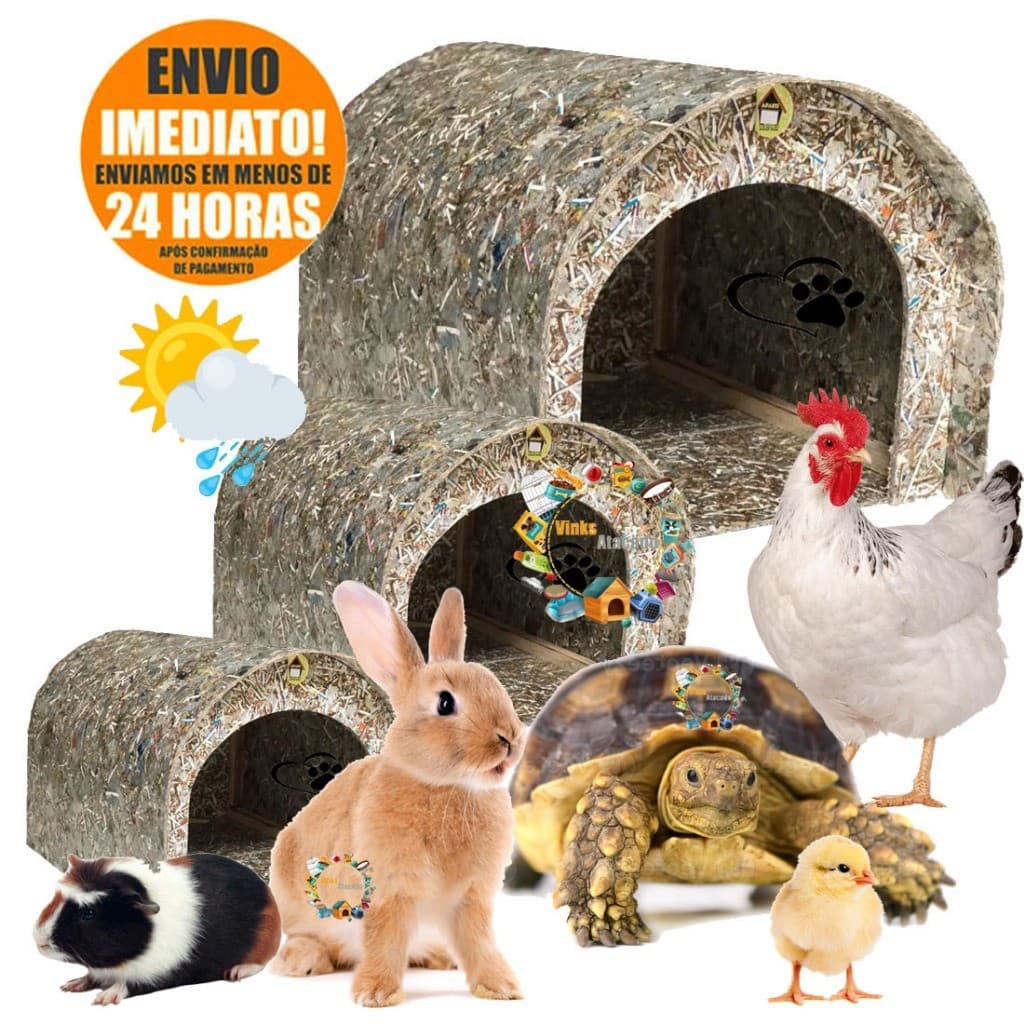 Toca Para Tartarugas Grande Jabuti Pequena Casinha Pet Coelho Galinha Codorna Chichila Porquinho da India Casinha