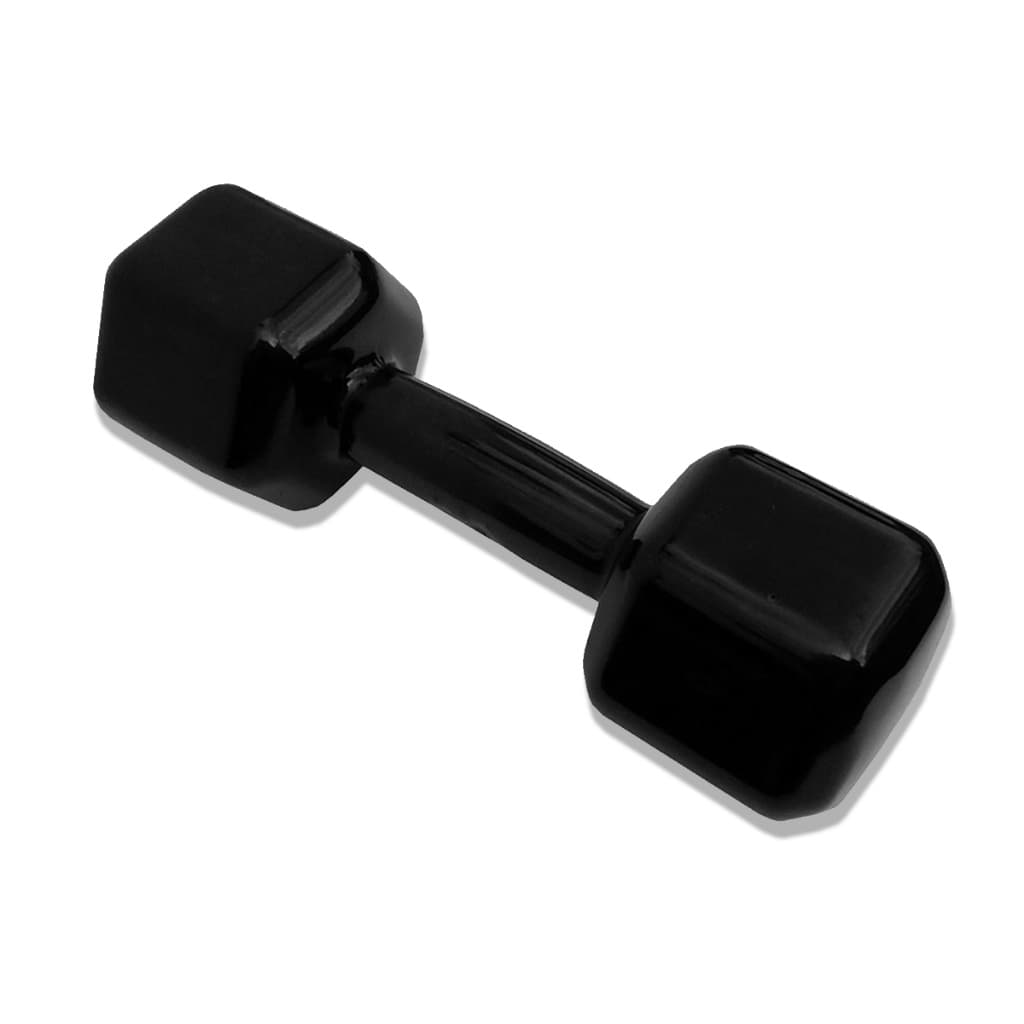 Halter Sextavado 5KG Emborrachado - Treino em Casa Musculação Academia Crossfit Funcional