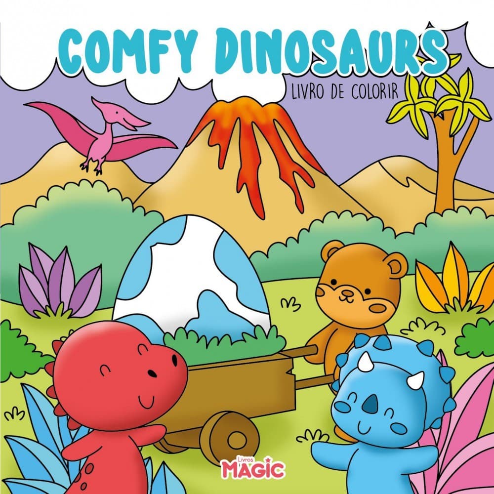 Livro De Colorir Tik Tok 24 Desenhos Comfy Dinosaurs Folha 150 Gm²