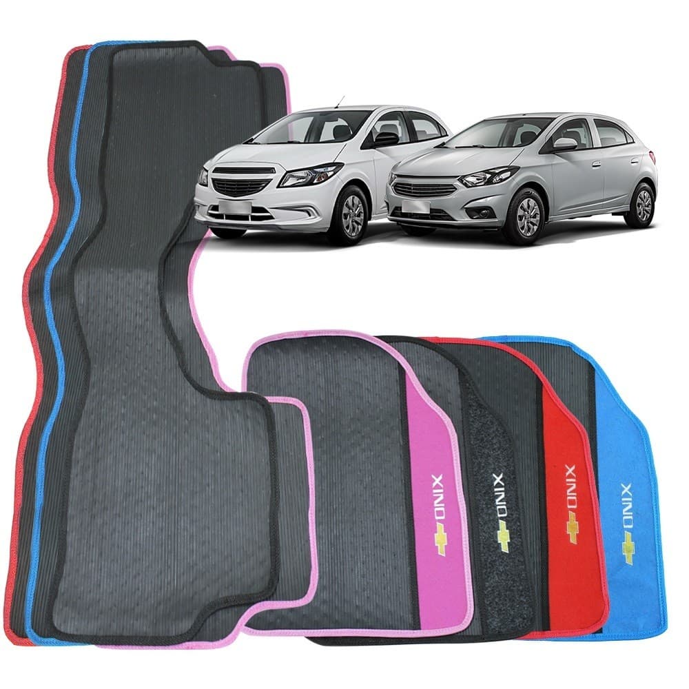 Tapete Impermeável Carro Onix 2013 a 2019 Borracha 3 Peças Traseiro Inteiro Tapete Automotivo Personalizado