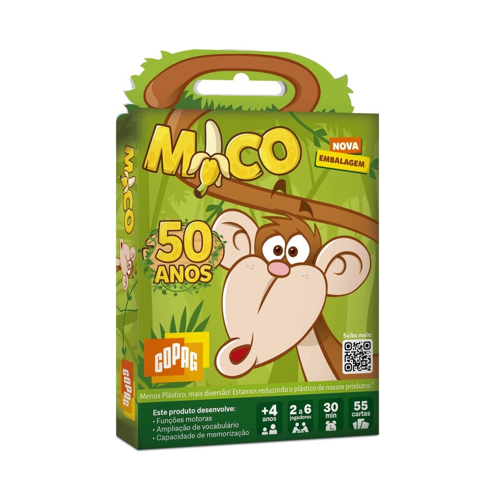 JOGO DO MICO COPAG 55 CARTAS BARALHO DIVERSÃO BRINQUEDO FAMÍLIA APRENDER RACIOCÍNIO LÓGICO MACACO