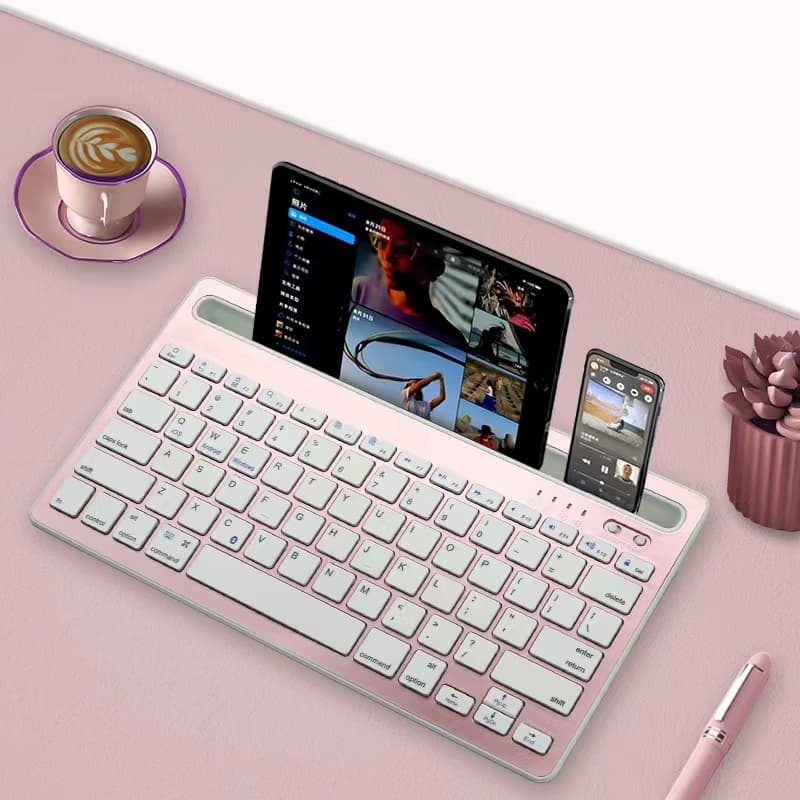 Teclado sem fio muiltifuncional com funcao de suporte