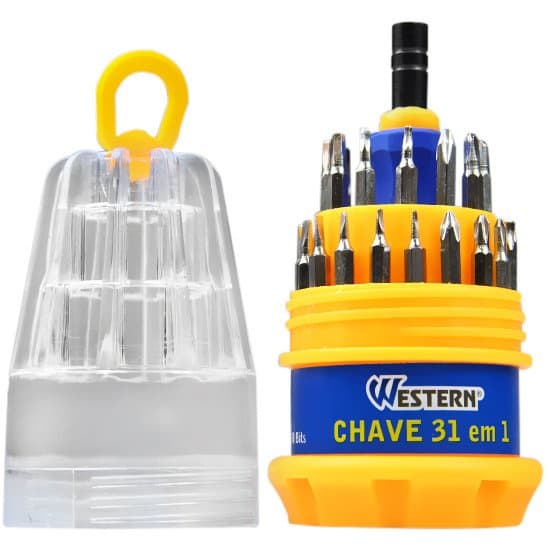 Kit Completo de Ferramentas com 31 Peças: Chaves Allen, Torx, Fenda e Philips