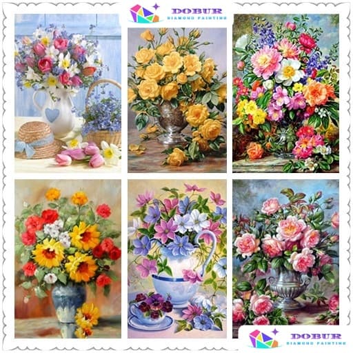 DOBUR | Pintura Diamante 5D Pintura de Diamante Pintura 5D DIY Full Round/Square Diamond De Flores Diamond Painting