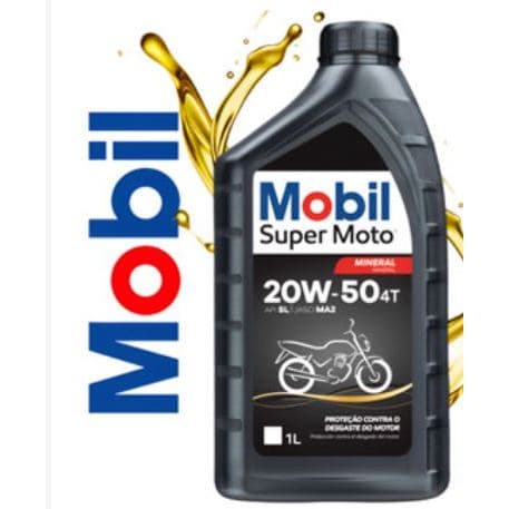 Óleo Mobil 4t 20w50 Super Moto 1l / Mineral Motor(recomendado P/ Moto)