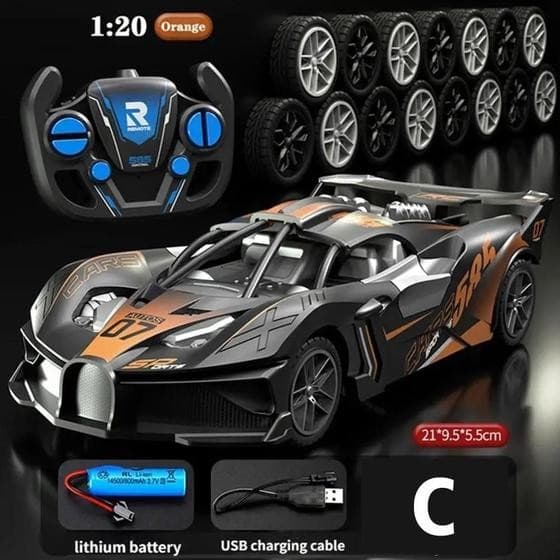 Brinquedo Carrinho Drift  Controle Remoto Recarregável Solta Fumaça Mult color.