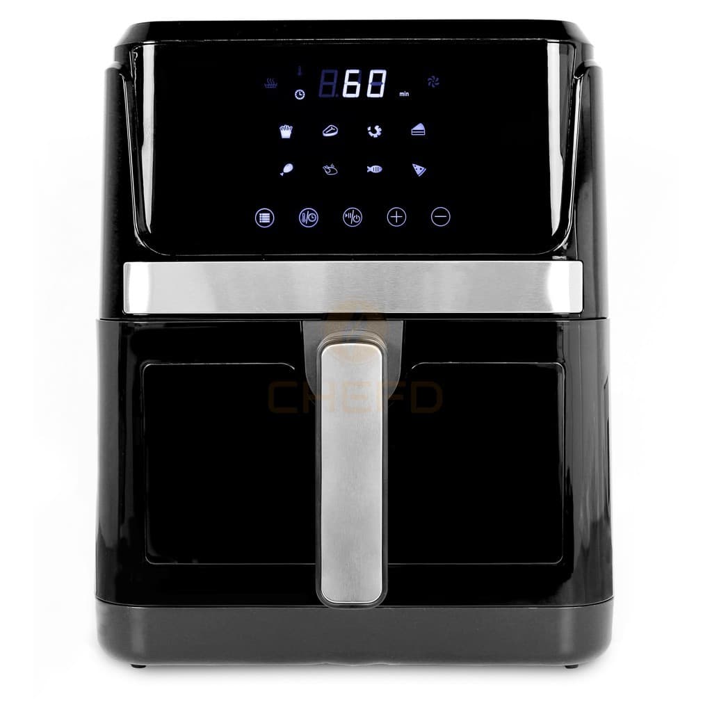 Air Fryer 8 Litros Preto Digital Com Cesto Removível Antiaderente Fritadeira Eletrica