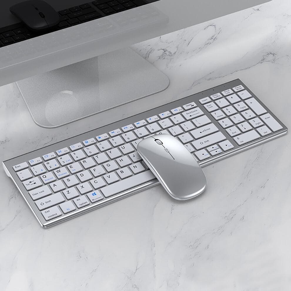 jomaa Conjunto De Teclado E mouse Sem Fio Bluetooth Combinação De Três Modos Recarregável Para Vários Dispositivos Adequ