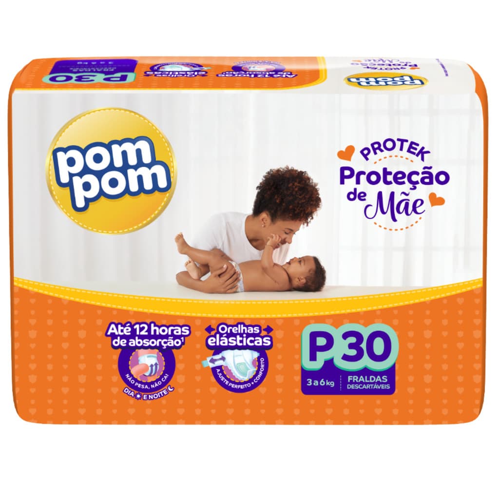 Fralda Descartável Infantil Pom Pom Protek