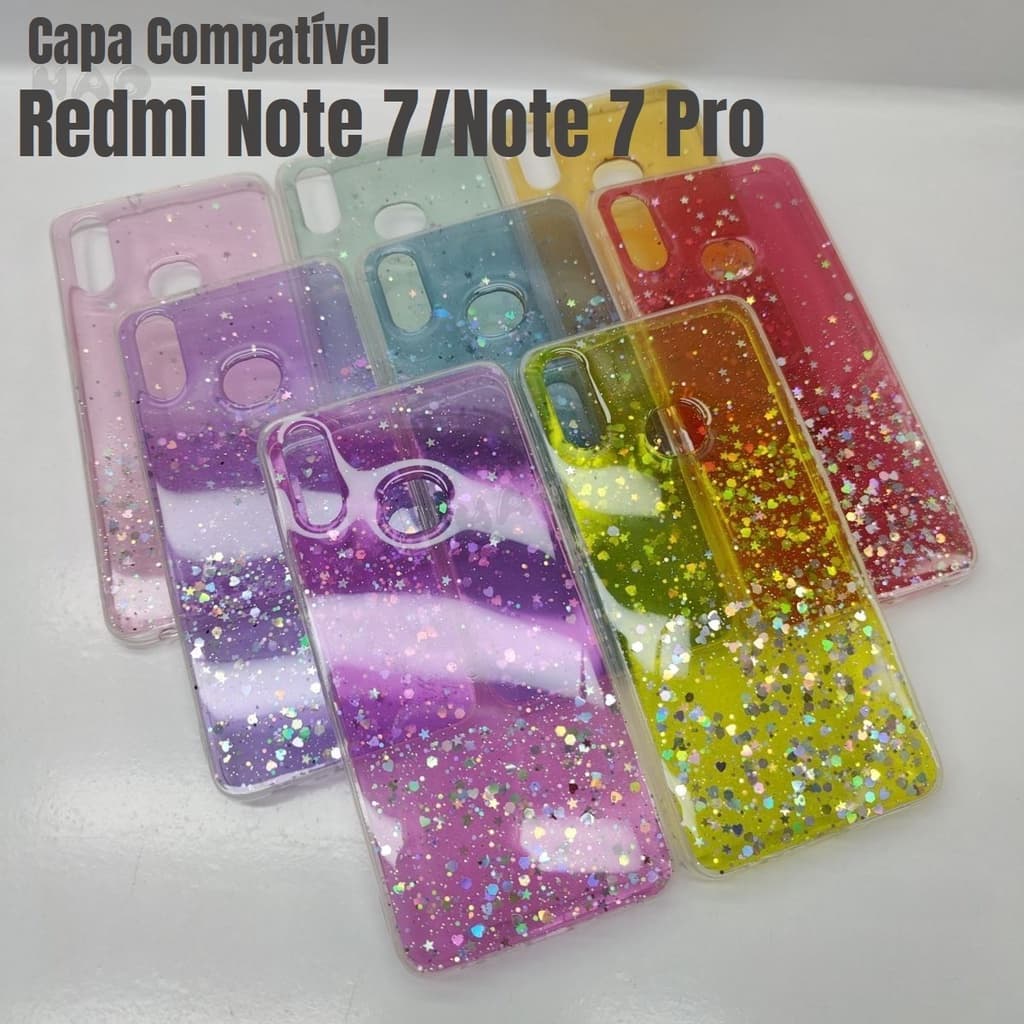 Capa Capinha de Celular Colorida brilho Para Xiaomi Redmi Note 7/Note7 Pro