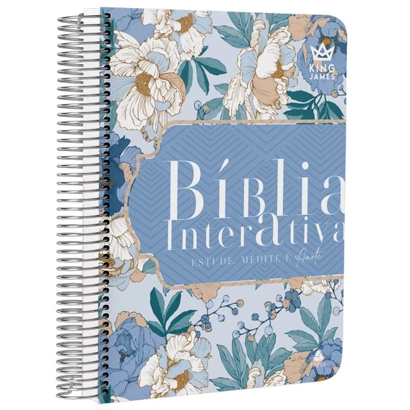 Bíblia de Estudo Interativa | KJC | Letra Normal | Capa Dura Espiral Graça - Estude, Medite e Anote