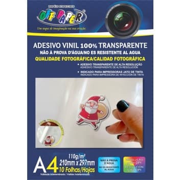 Adesivo Vinil A4 100% Transparente Impressora Jato De Tinta