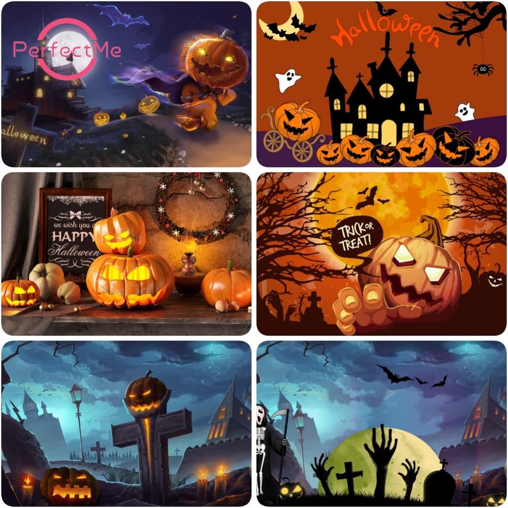 [PM] Halloween 5D DIY Full Round Broca Conjunto De Pintura De Diamante Mosaico De Desenho Animado Ponto Cruz Decoração D