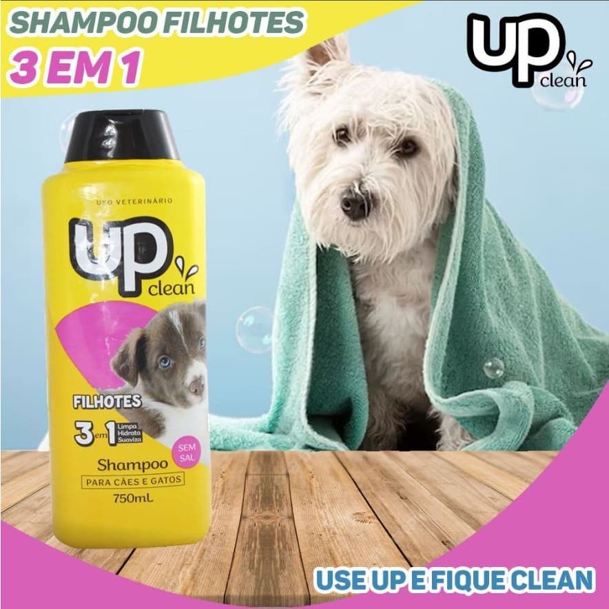 Shampoo para Cachorro Filhote 750ml Shampoo Cachorro Filhote Shampoo Pet Suave Cheiroso UP Clean