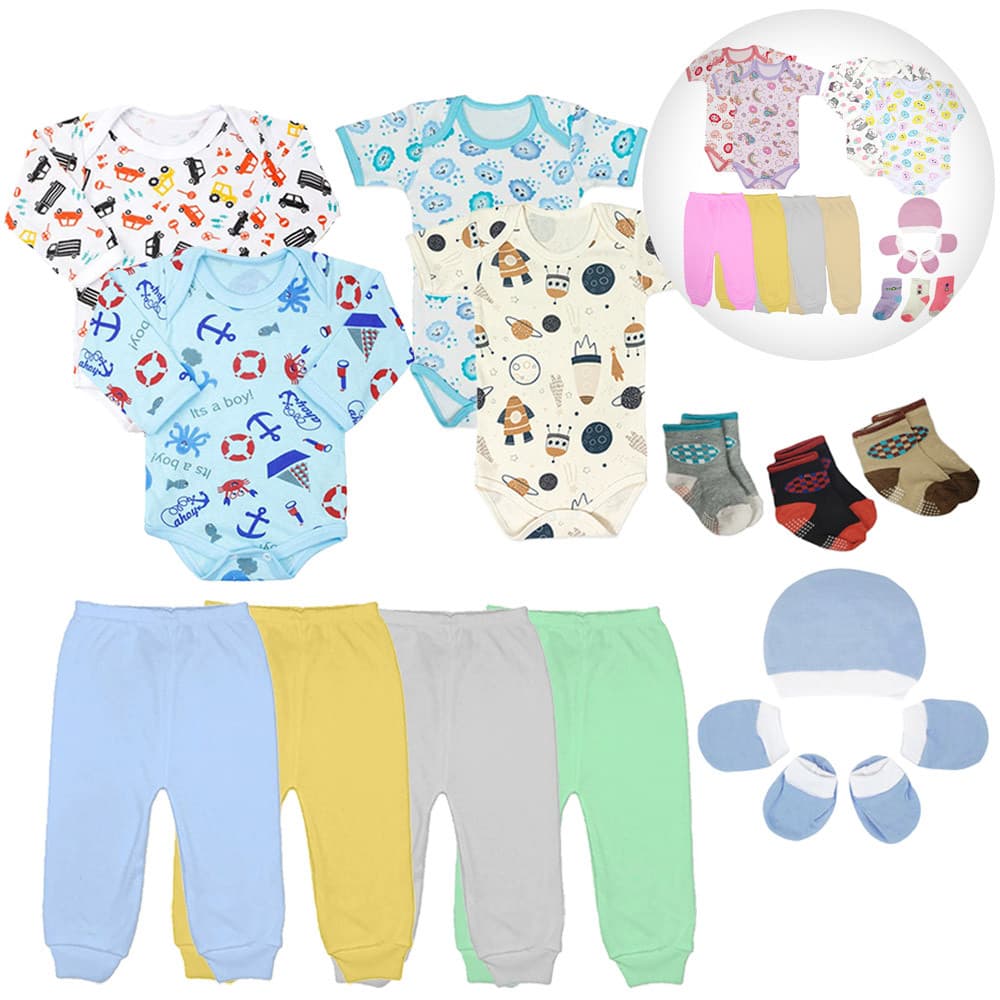Kit Roupa De Bebê Maternidade 14 Peças Enxoval Body E Mijão