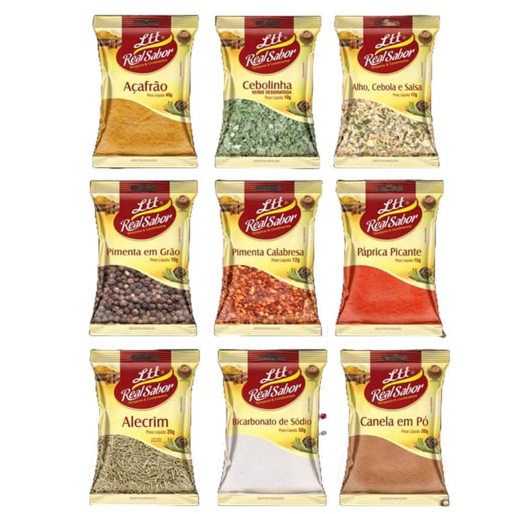 Kit 24 Temperos Sache de ESPECIARIAS,CONDIMENTOS E TEMPEROS