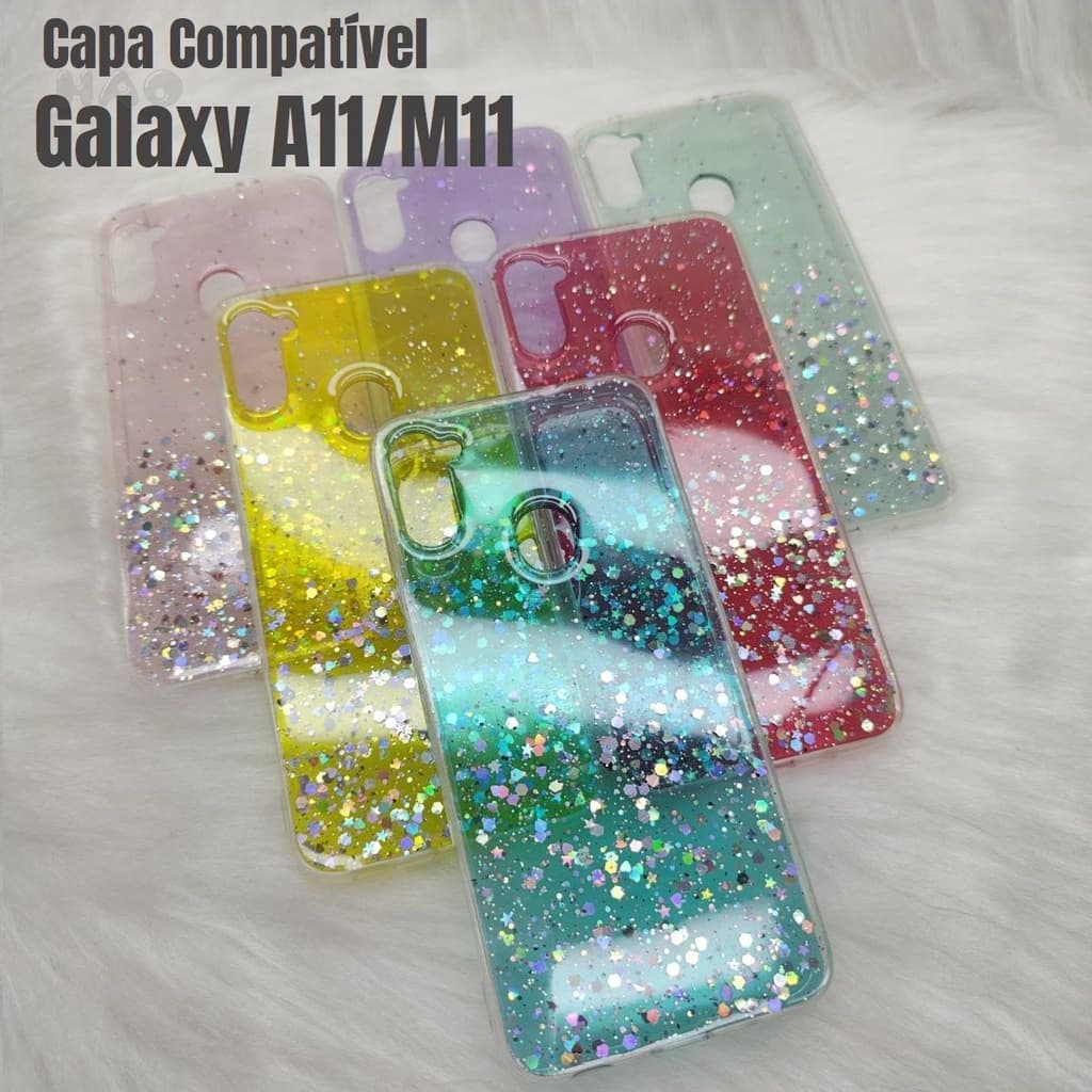 Capa Capinha de Celular Colorida brilho Para Samsung Galaxy A11/M11
