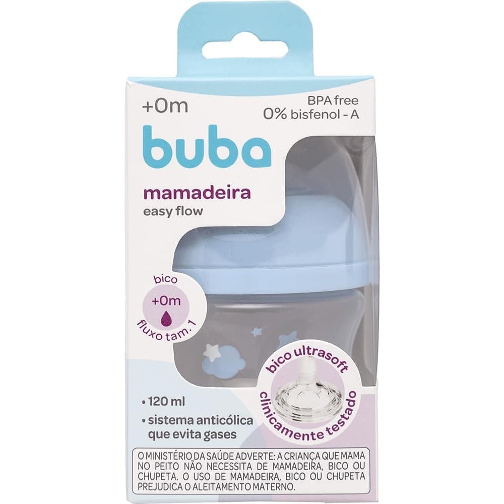 Mamadeira Easy Flow Nuvem 120ml Buba 0 meses+