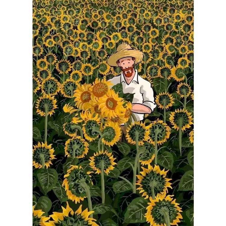 DOBUR | Pintura Diamante Conjunto Pintura Com Diamante 5D Furadeira Redonda Van Gogh Series DIY Full Drill Kits Home Mos