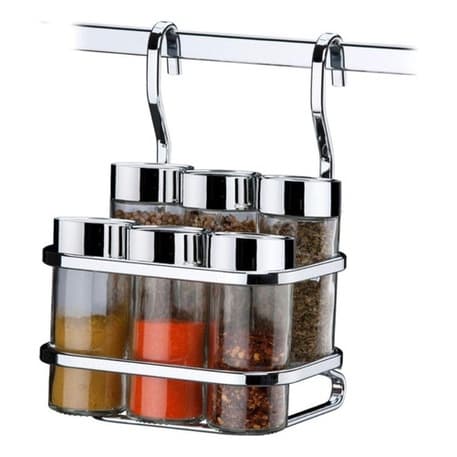 Suporte Aéreo Porta Temperos 6 Condimentos Pendura Barra
