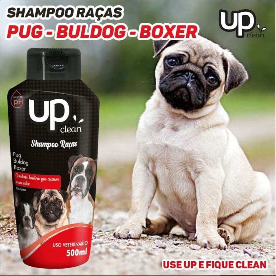 Shampoo para Cachorro Raças Pug - Buldog - Boxer 500ml UP Clean