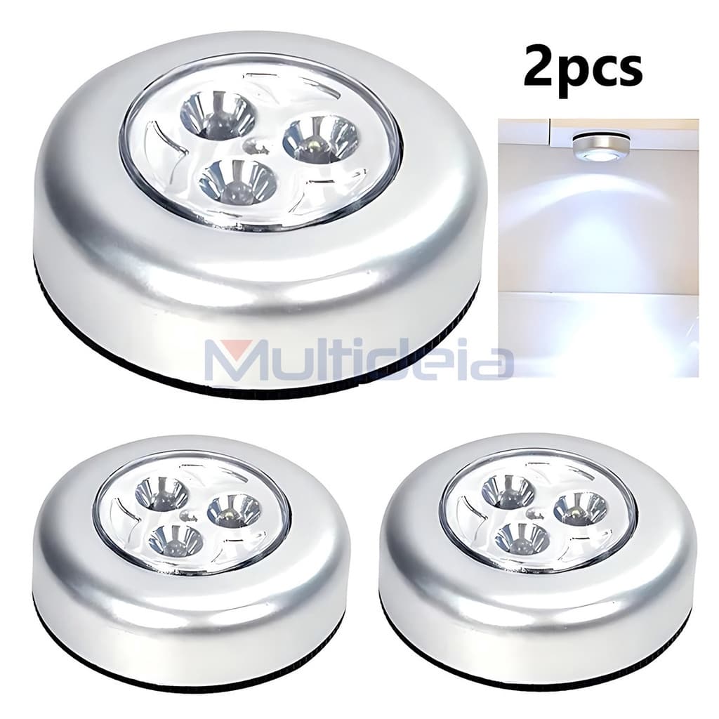2 Peças Mini luminária De Led Forte De Torque Sem Fio Spot 3 leds /Luz De Parede