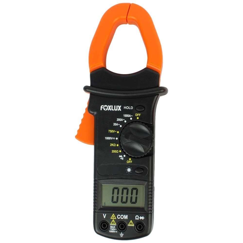 Alicate Amperímetro Digital Foxlux Multímetro 35mm² Profissional para Medições Elétricas