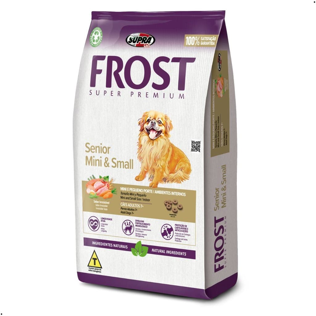 Ração Frost Cães Sênior Mini & Small Alimento Cachorros Porte Mini Pequeno Mix Carnes 2,5Kg