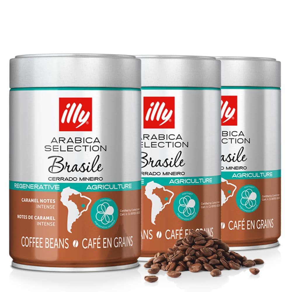 Cafe em Graos Illy Brasile Cerrado Mineiro Kit 3 Latas 250g