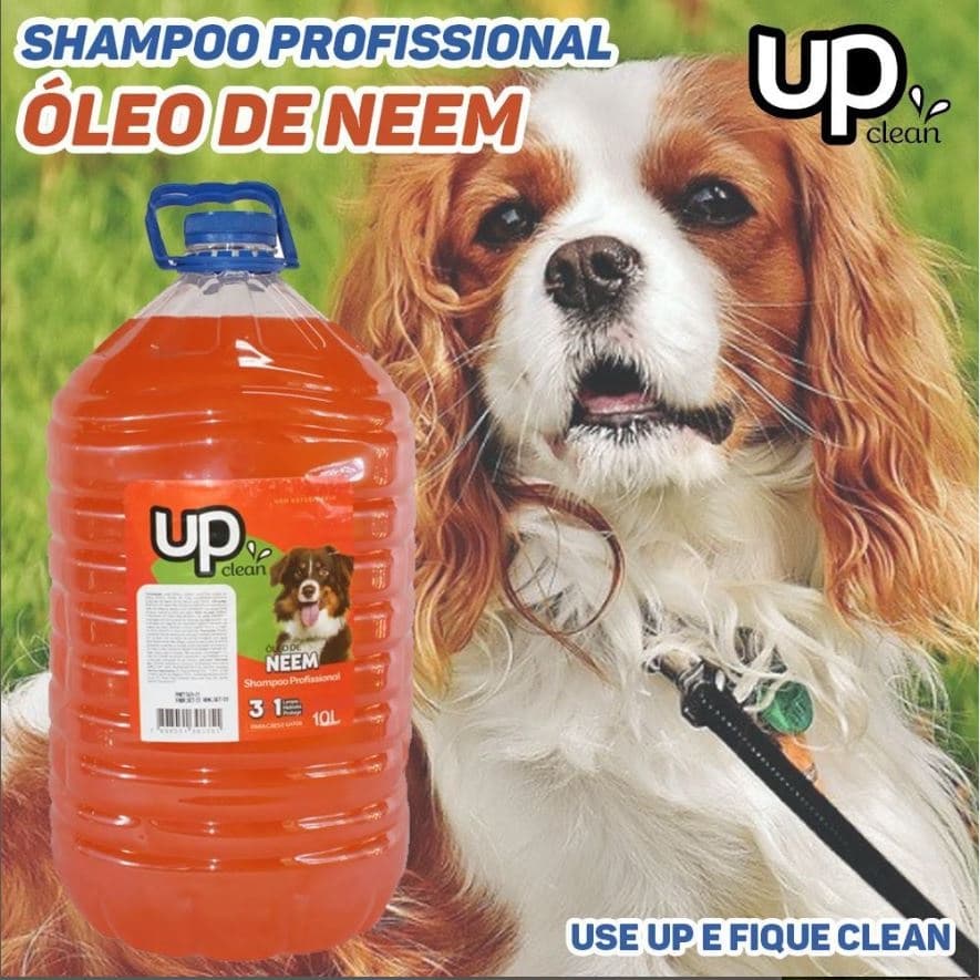 Shampoo Profissional para Cachorro Óleo de Neem 10 Litros Shampoo Pet Banho e Tosa Pet Shop UP Clean