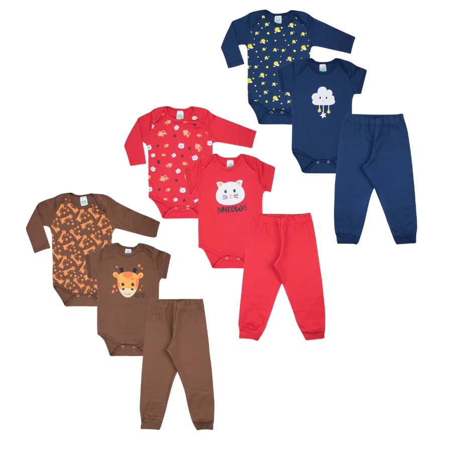 9 Peças Roupa Bebe Menina ou Menino MEIA ESTAÇÃO Saida Maternidade Enxoval - 1500