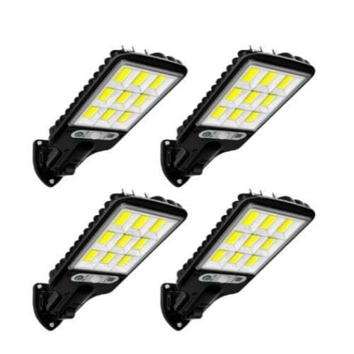 Kit4 Luminária Led Solar Poste Rua Parede Sensor 180 Led Controle