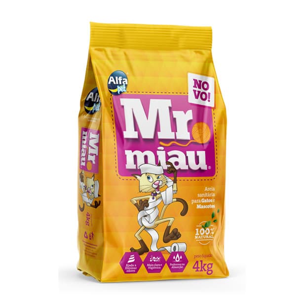 Areia para Gato Sanitária Higiênica para Gatos Mr. Miau 100% natural Envio Rápido
