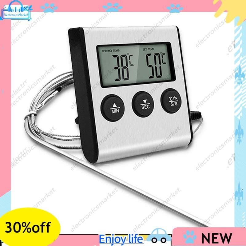 Termômetro Digital De Cozinha , Forno Para Churrasco , Grelha De Carne , Medidor De Calor , Cozimento Doméstico , Temper