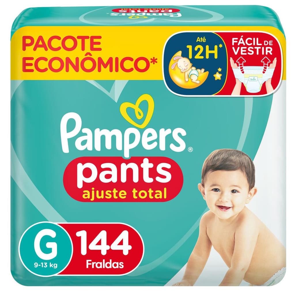 Fralda Pampers Pants Ajuste Total G com 144un