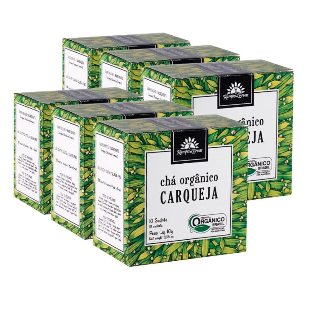 Kit 6 Carqueja erva Orgânico 10 sachês por cx Kampo de Ervas