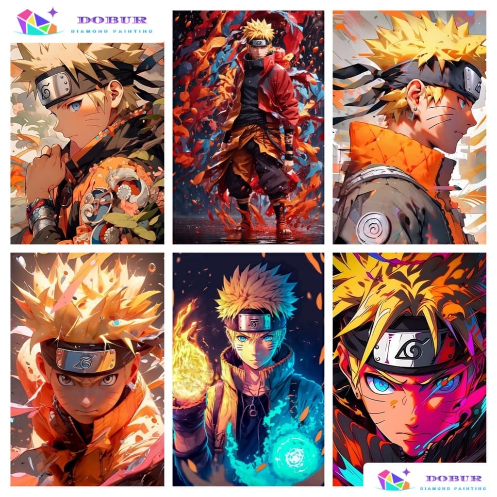 DOBUR | Pintura Diamante Conjunto De Pintura Com Diamante 5D Anime Naruto Redondo/Quadrado Furadeira Completa Kits Numér
