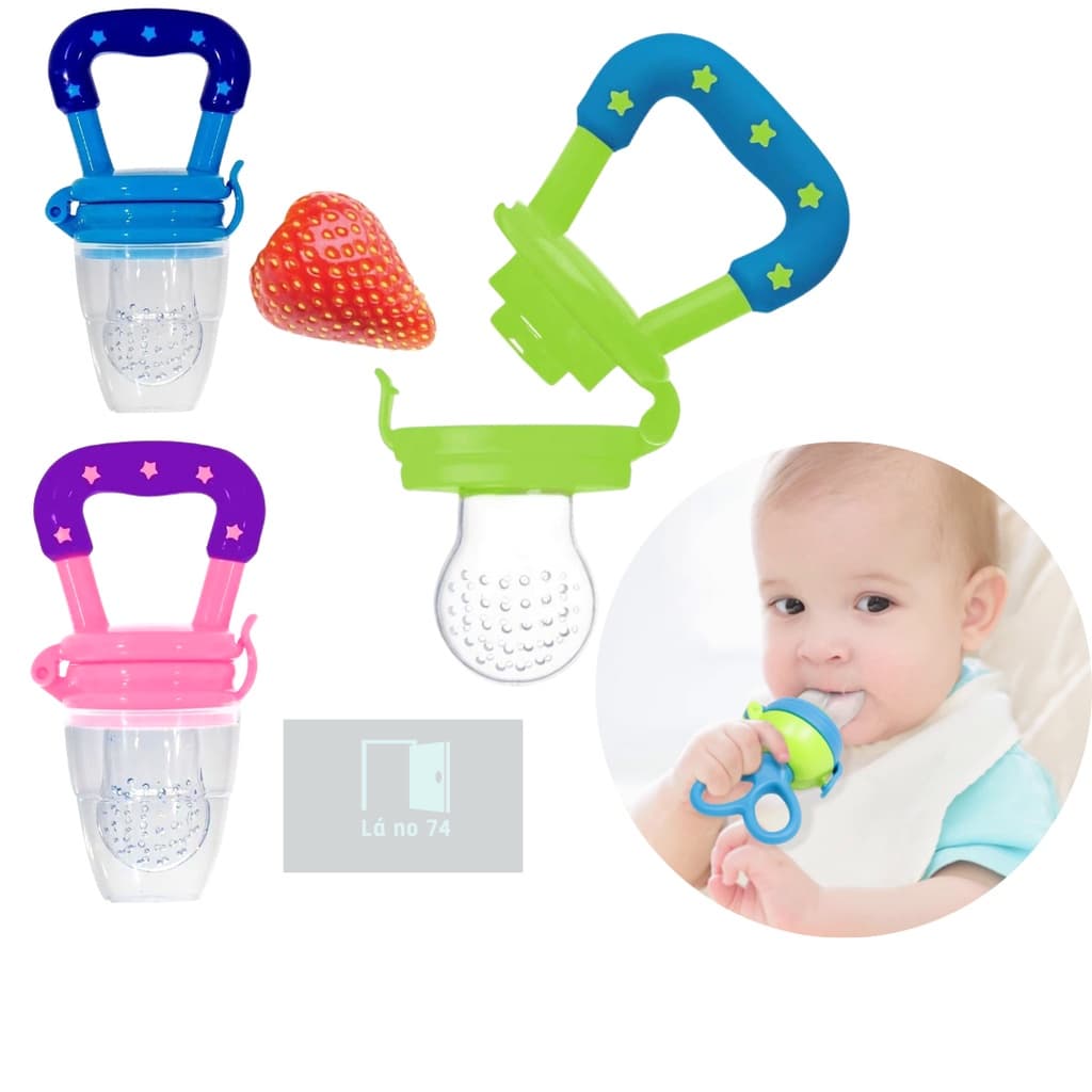 Chupeta Alimentadora Bebe Para Frutas Com Tampa Higiênica Prática Com Bico De Mamadeira Macio