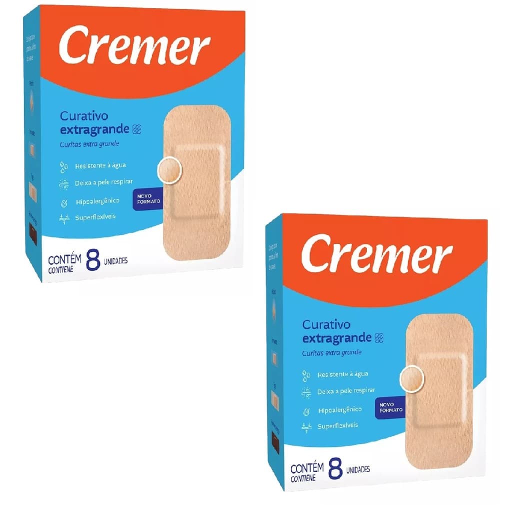 Curativo Transparente Extra Grande Bege C/8 Cremer Kit 2 Un