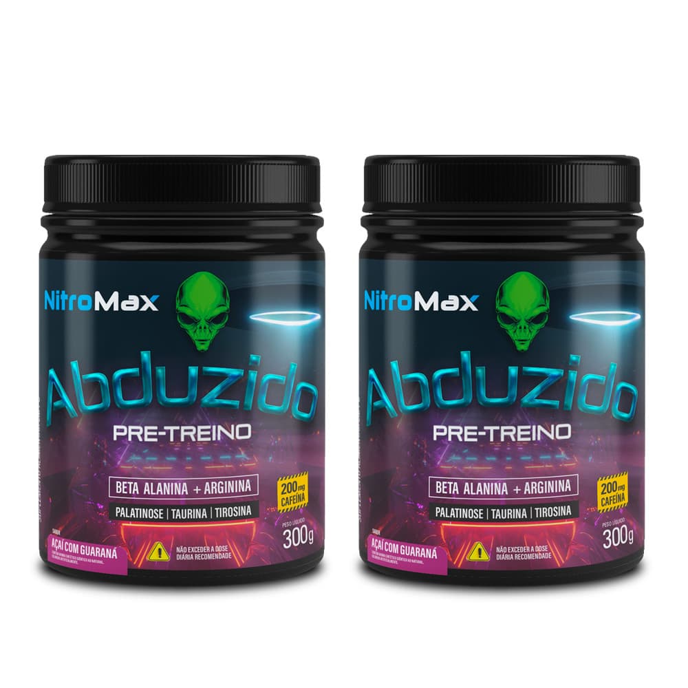 Pré Treino Nitro Max Açai Com Guarana 300g Abduzido HF Suplementos Energia Força Foco Máximo Rendimento
