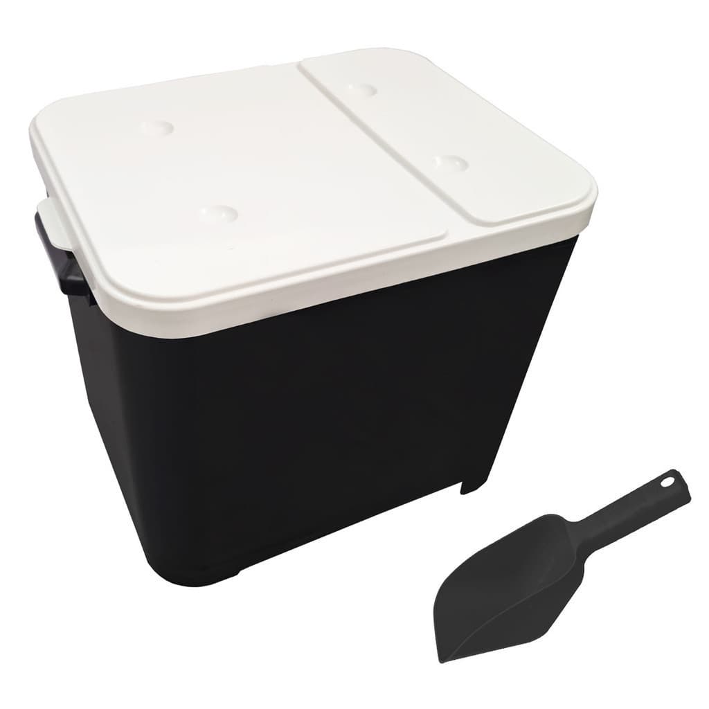 Kit Canister Container Porta Ração 15 Kg + Pá Dosadora Ração Cachorro Cães Black Furacão Pet