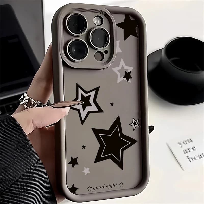 Capa De Telefone Pentagrama Preto Para iPhone 11 12 13 14 15 16 17 Pro Max 16e XS XR X 7 8 Plus Silicone Macio