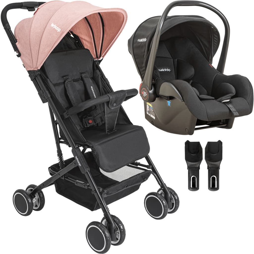 Carrinho de Bebe Mascote Rosa com Bebe Conforto Kiddo