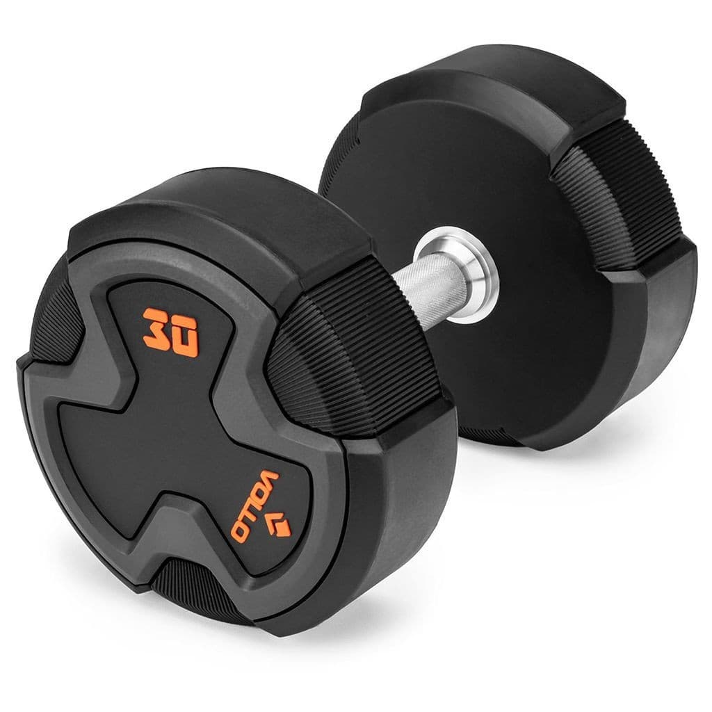 Halter Dumbbell 30kg Antiderrapante Vollo Peso Academia Musculação Treino Crossfit Anti-Rolagem